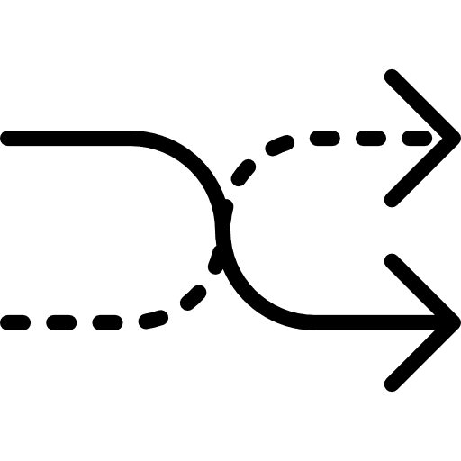 Shuffle interface arrows orientation icon