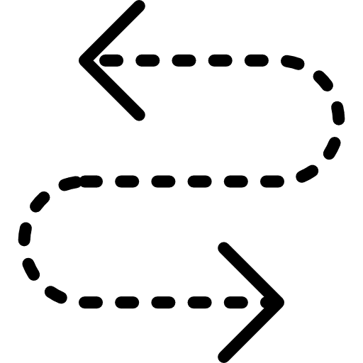 Curved arrow arrows direction orientation icon