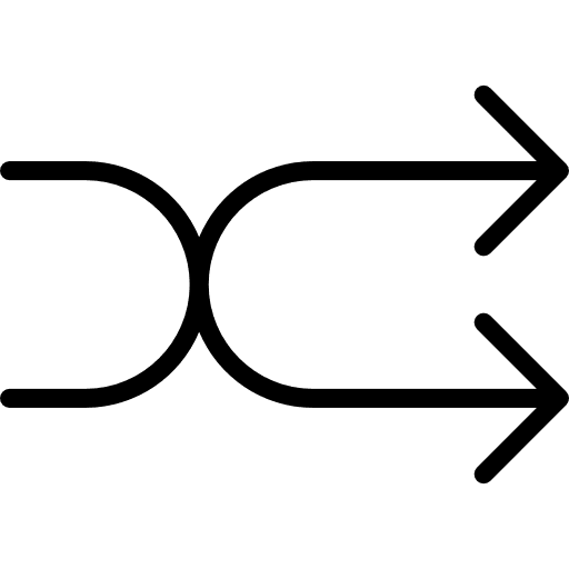 Shuffle interface arrows multimedia option icon