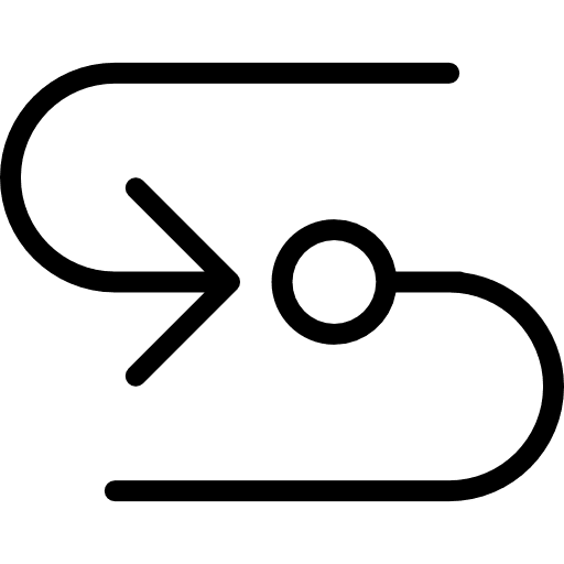 Curved arrow interface arrows orientation icon