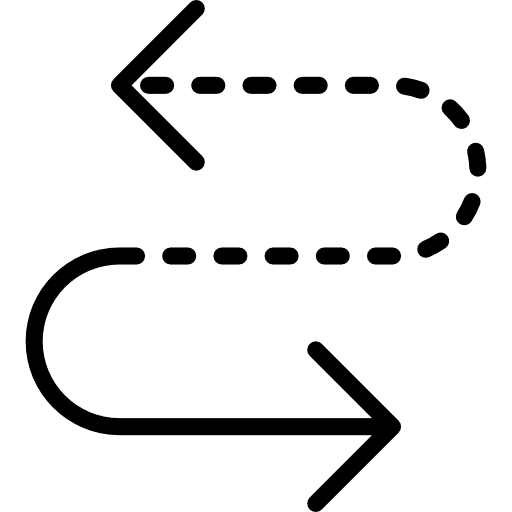 Curved arrow orientation multimedia option arrows icon