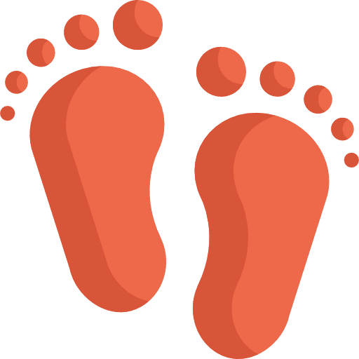 Footprint foot foot clan kid and baby icon