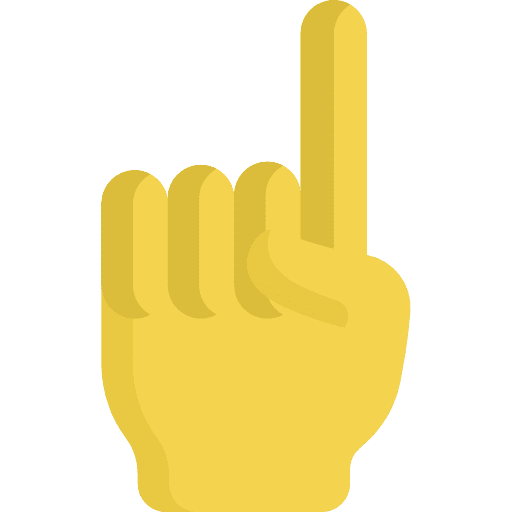 Pointing up finger hand pointing up icon