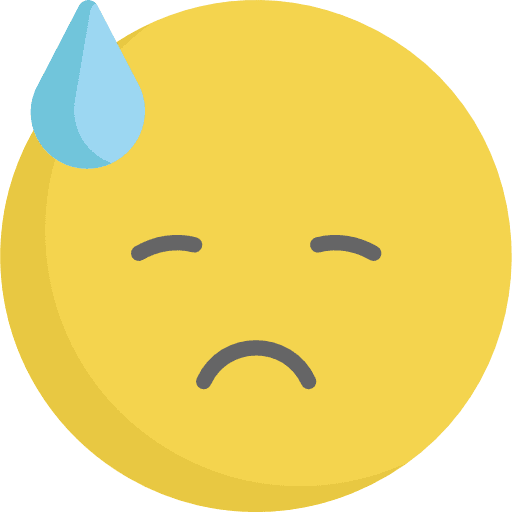 Sad feelings emoticon face icon