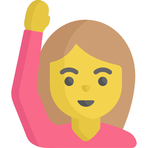 Arm up young profile girl icon