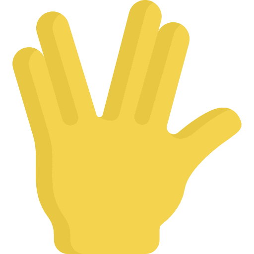 Salute hands and gestures hand science fiction icon
