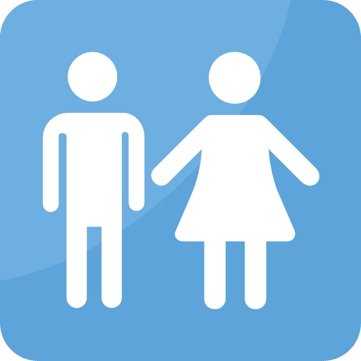 Man and woman user woman restroom icon