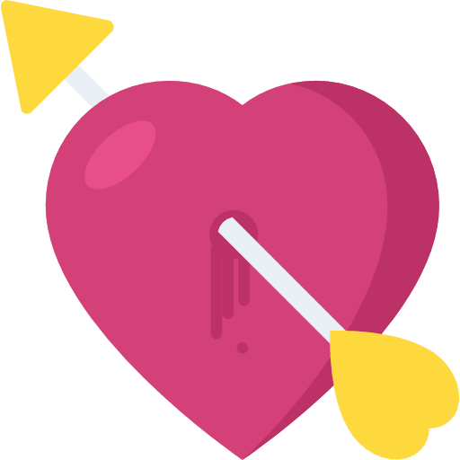 Cupid romantic arrow heart icon