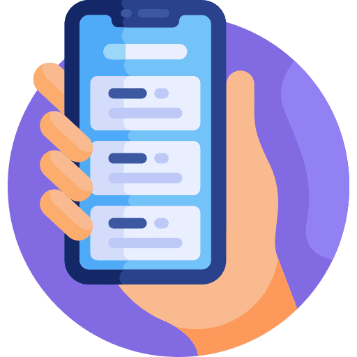 Smartphone hand mobile app icon