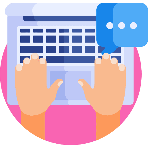 Keyboard comment hands social network icon Keyboard comment hands social network icon