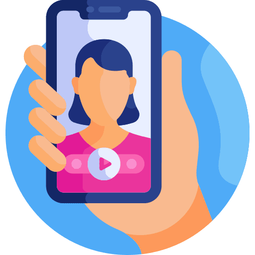 Video call friend mobile phone woman icon