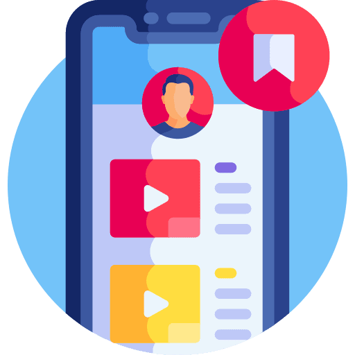 Videos bookmark smartphone interface icon Videos bookmark smartphone interface icon