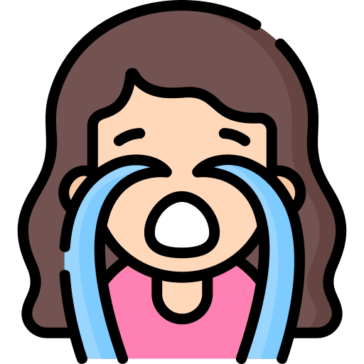 Crying long hair woman cry icon
