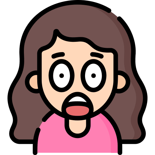 Shocked smileys curly hair long hair icon