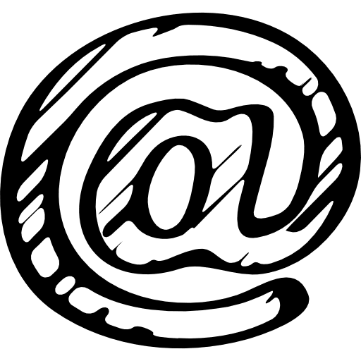 Arroba sketched social symbol outline email sketches sketched social icon