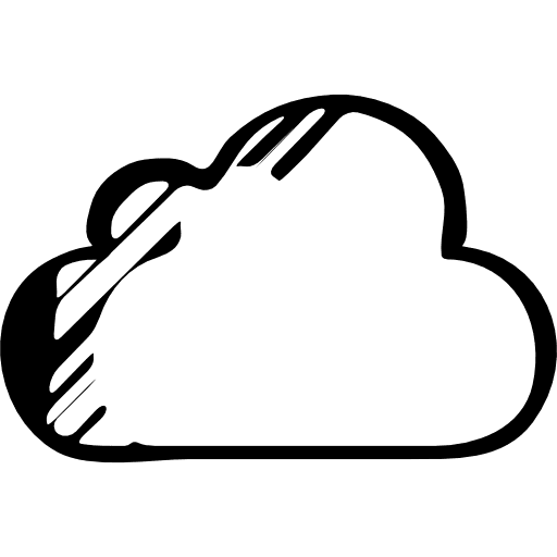 Cloud sketched symbol of internet outline interface sketched social icon