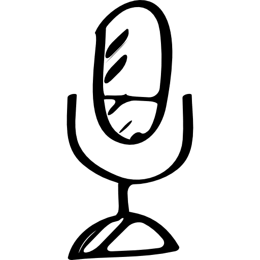 Microphone sketched tool symbol sketched mic sketched social icon