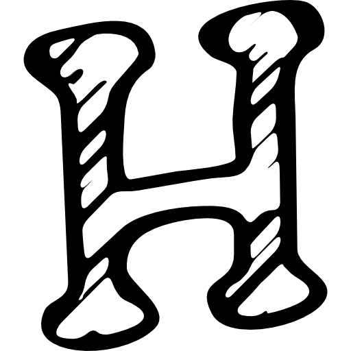 Letter h social sketched symbol symbol sketches outline icon