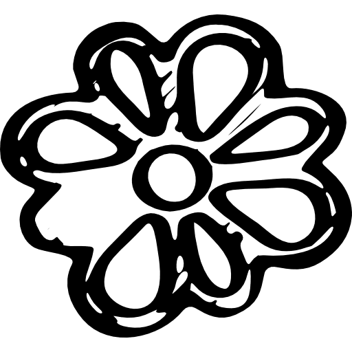 Icq sketched social logo social flower outline icon