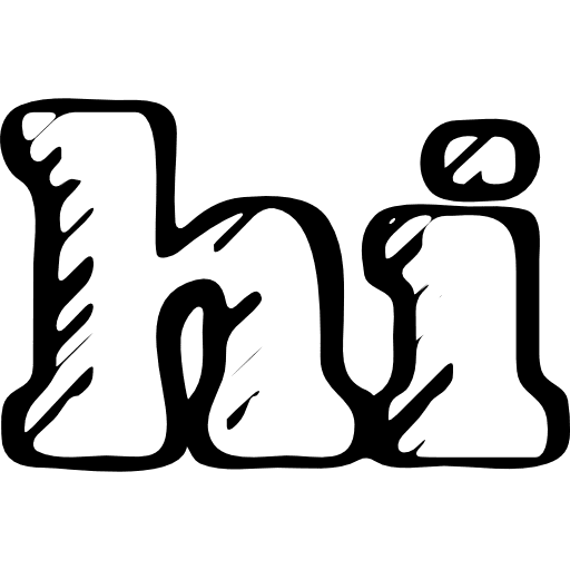 Hi sketched logo outline sketched social outline symbol icon
