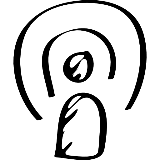 Podcast sketched symbol interface outlined sketch icon
