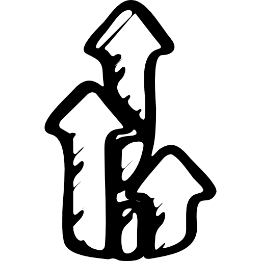 Sketched arrows variant pointing upward sketch arrows sketched icon