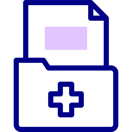 Medical folder clinic history medical report document icon