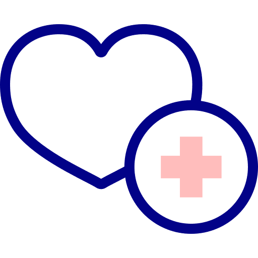 Heart care medical assistance heart icon