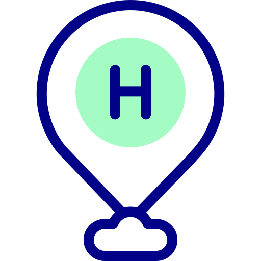 Hospital location h maps and location icon