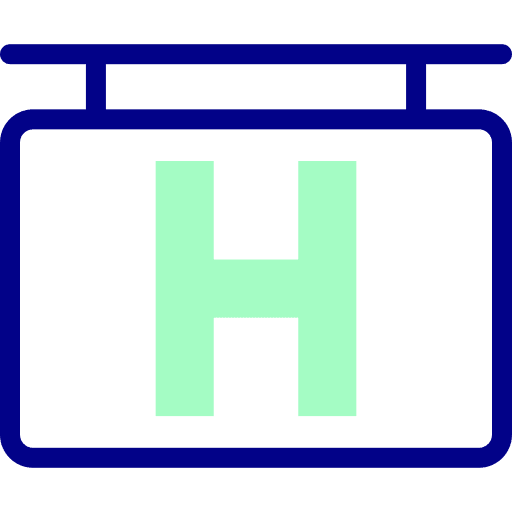 Hospital h hanging healthcare and medical icon