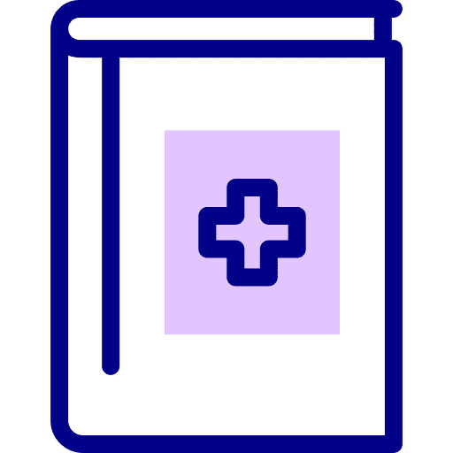 Medical book study medical book cross icon