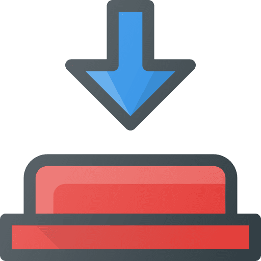 Button push tools and utensils red button icon