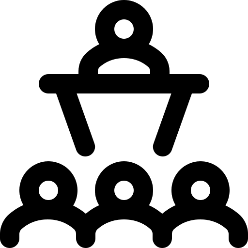 Conference business and finance intermediary presentation icon