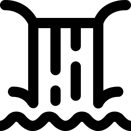 Waterfall landscape natural nature icon