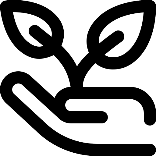 Sprout eco friendly hands growth icon