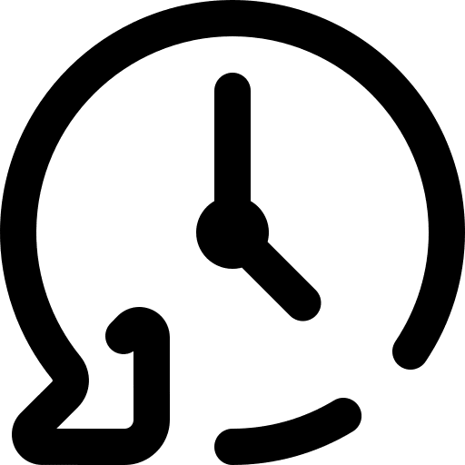 Counterclockwise multimedia counterclockwise time and date icon