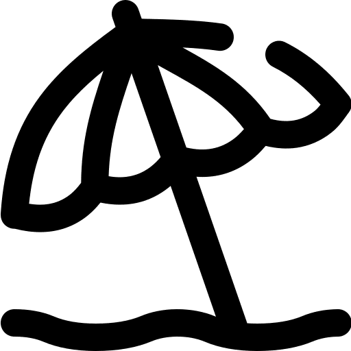 Sun umbrella vacations holidays sun icon