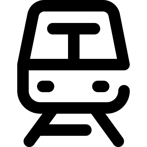 Train travelling architecture and city travel icon