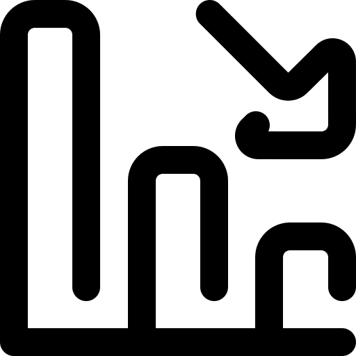 Loss analytics seo and web profits icon