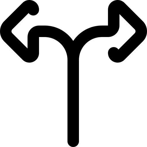 Split arrow arrows orientation icon
