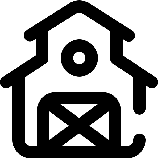 Barn architecture and city farming and gardening grain icon