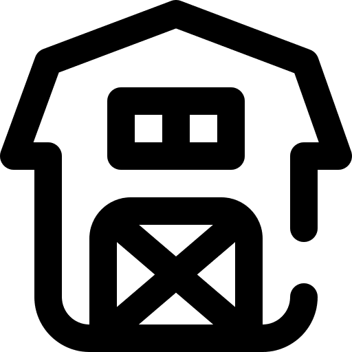 Barn architecture and city farming house icon