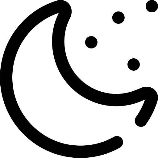 Half moon moon phase stars moon icon