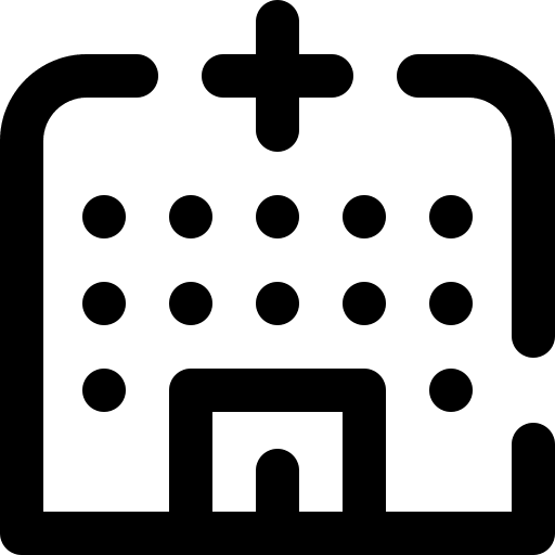 Hospital healthcare and medical architectonic urban icon