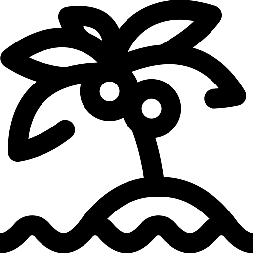 Island palm tree oasis nature icon