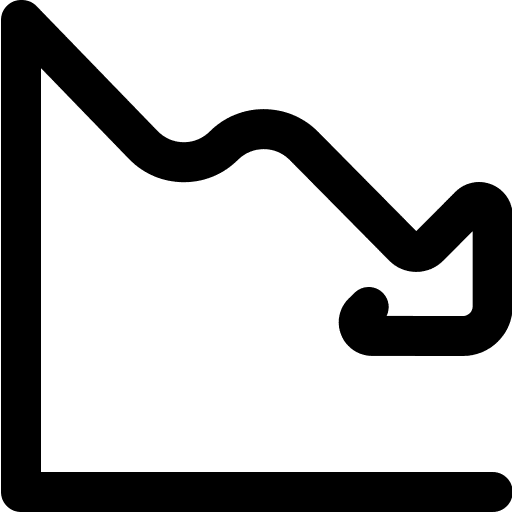 Loss line chart graph finances icon