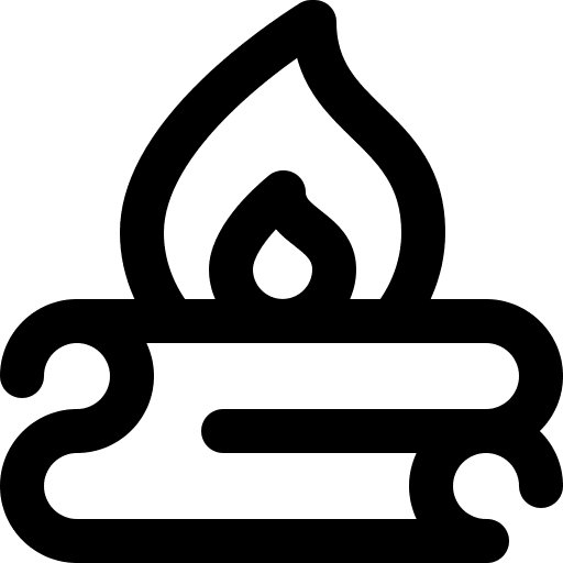 Bonfire hot camping wood icon