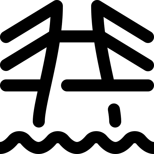 Bridge buildings architectonic river icon