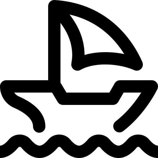 Sailboat cruise boats transport icon