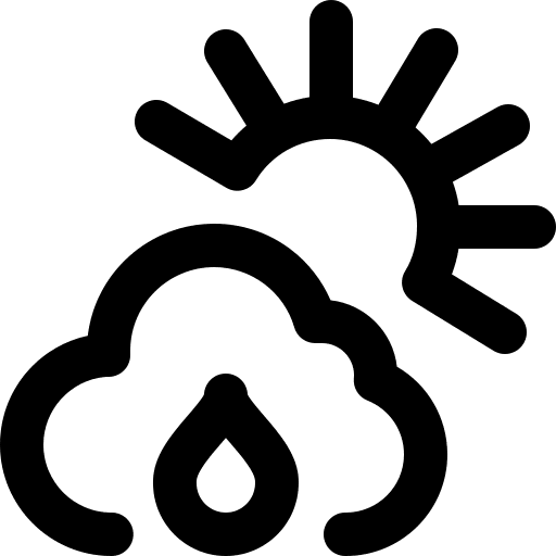 Cloudy sunny clouds and sun cloud icon